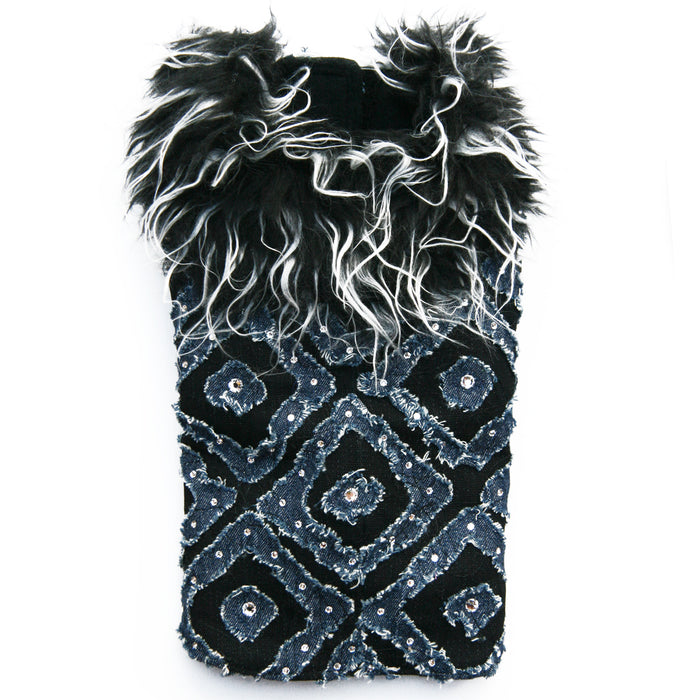 The Diamond Collection Denim & Rhinestone Dog Coat
