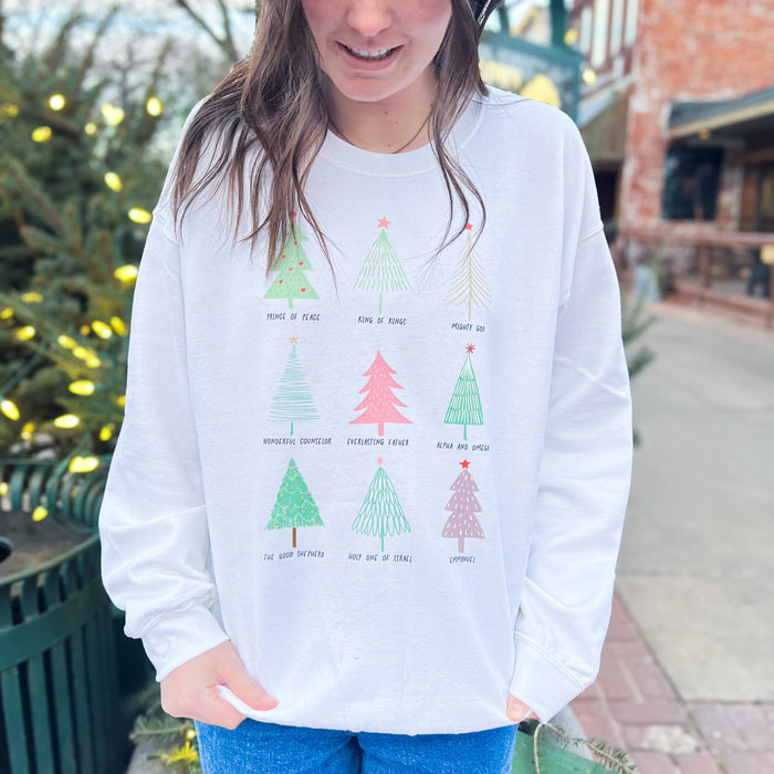 The Names Of God Christmas Trees Sweatshirt
