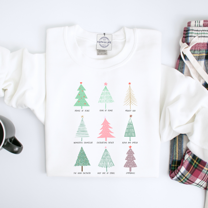 The Names Of God Christmas Trees Sweatshirt