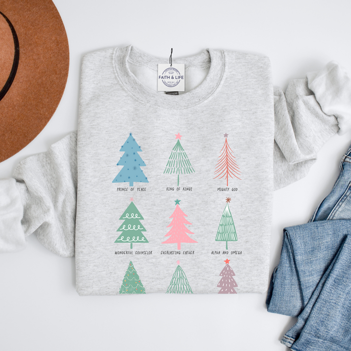 The Names Of God Christmas Trees Sweatshirt