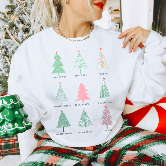 The Names Of God Christmas Trees Sweatshirt