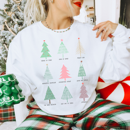 The Names Of God Christmas Trees Sweatshirt