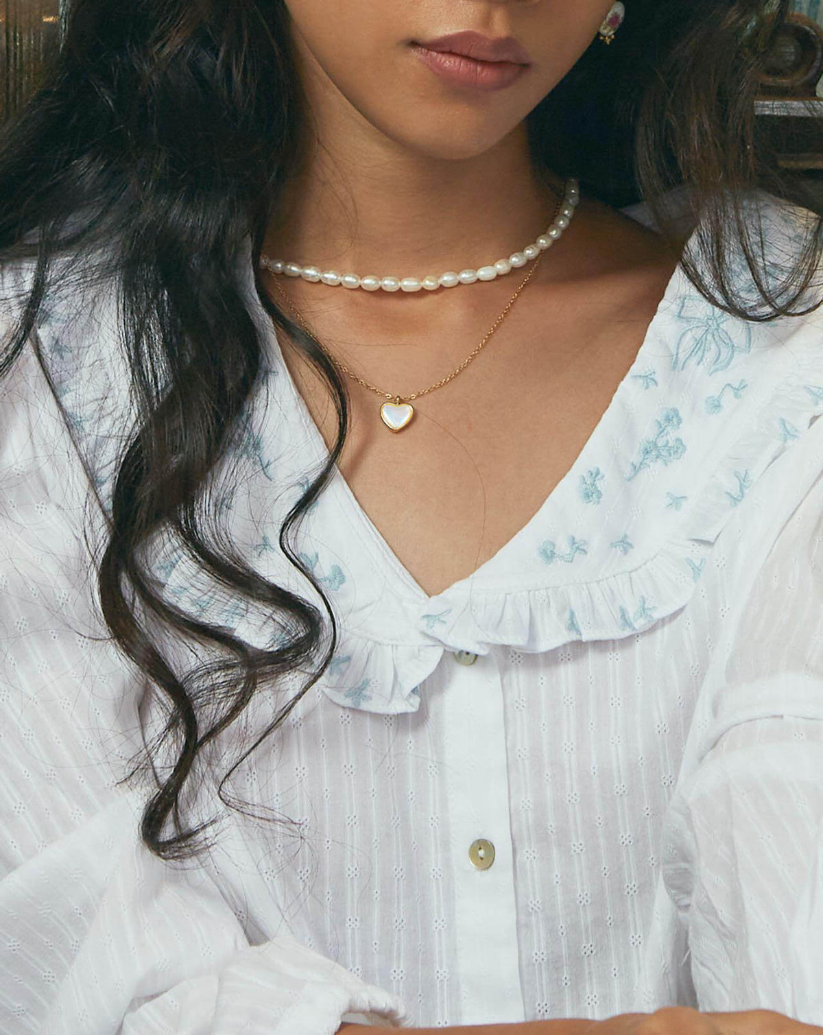 Mother of Pearl Heart Necklace