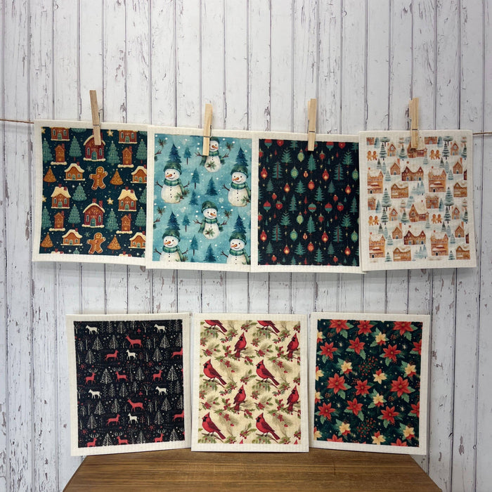 Winter Decor Snowman Swedish Dishcloths - Holiday Decor